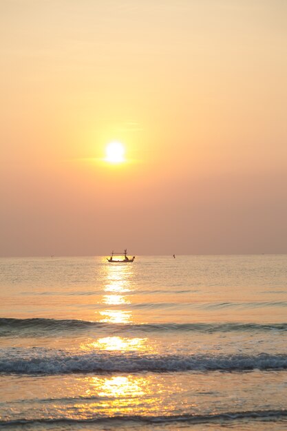 Morning fishing boat