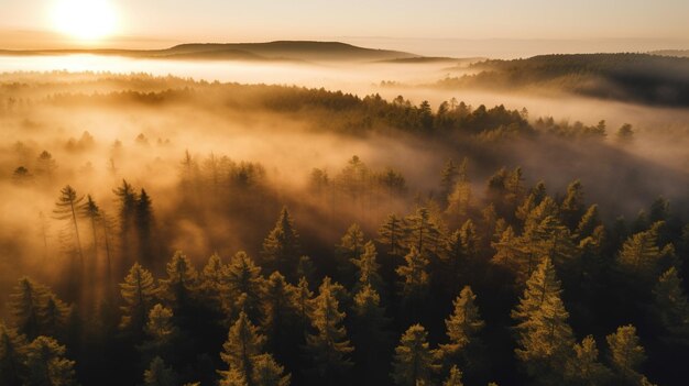 Morning fog in the mountains