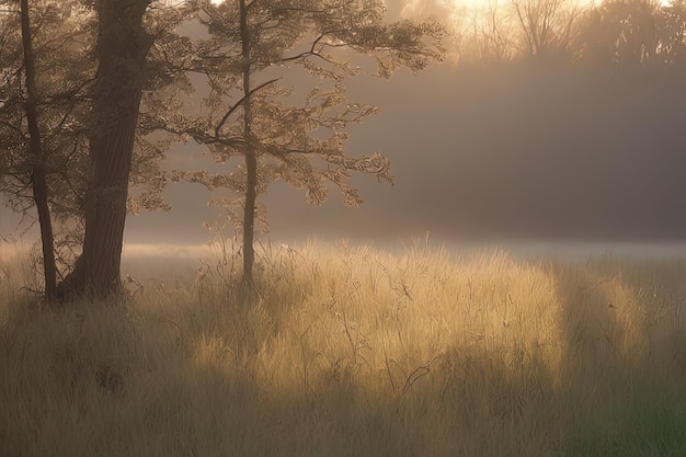 morning fog in the woodsmorning fog in the woodssunrise in the forest