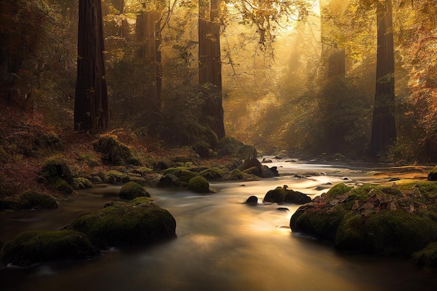 morning in the forest landscapes