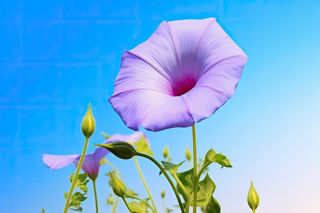 Morning glory flower with blue sky