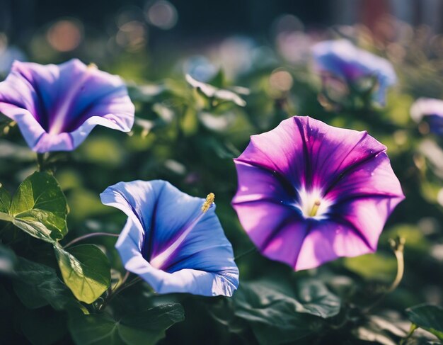 A Morning glory flowers