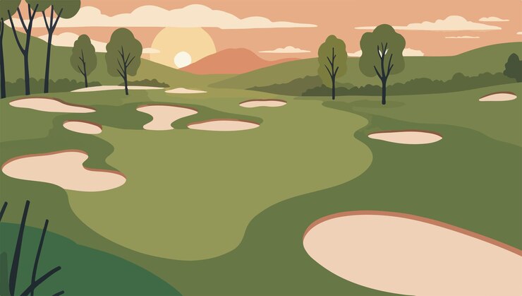 Photo morning golf course landscape