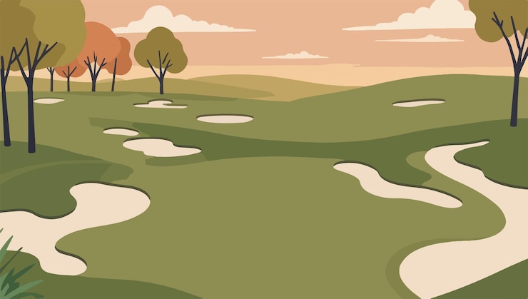 Photo morning golf course landscape