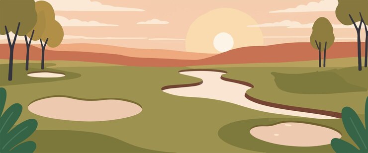 Photo morning golf course landscape
