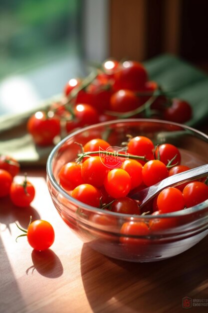 Morning Harvest Bowl of Fresh Cherry Tomatoes