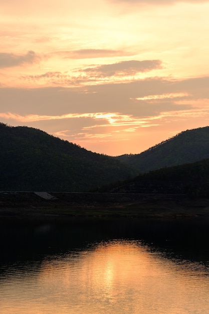 Morning light at dam