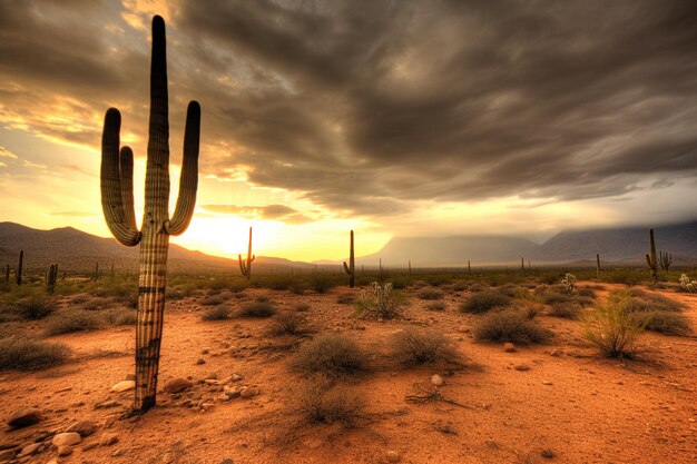 Morning light in the sonoran desert in scottsdale