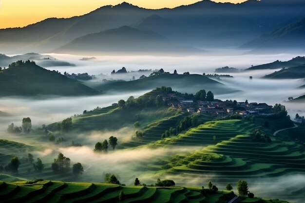 Photo morning mist cute wallpaper for serene days