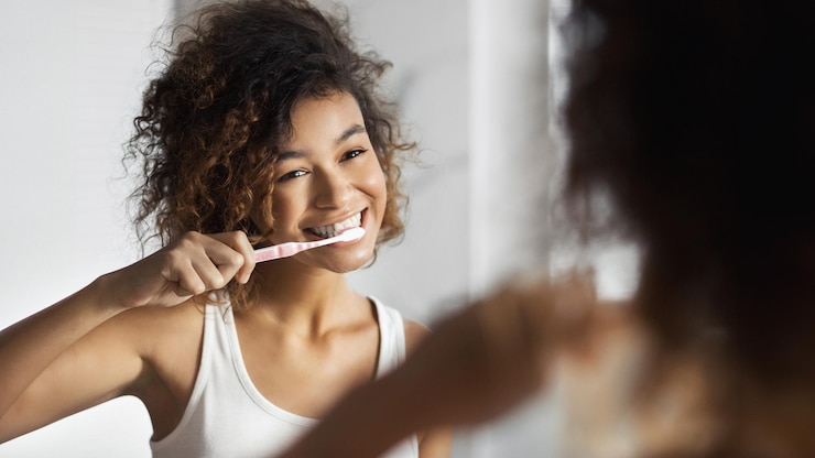 Photo morning oral hygiene concept
