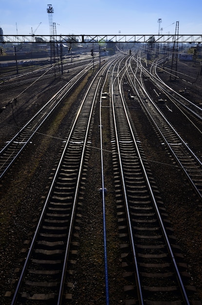 Photo morning railway landscape