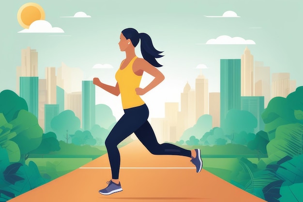 Morning Run Energizing Exercise voor fitness en wellness