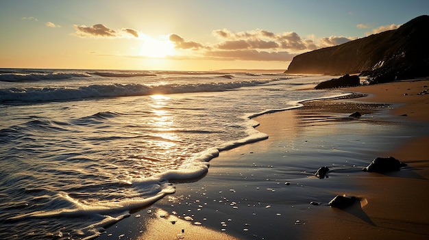 Morning Serenity Beachscape at 1920x1080 Resolution