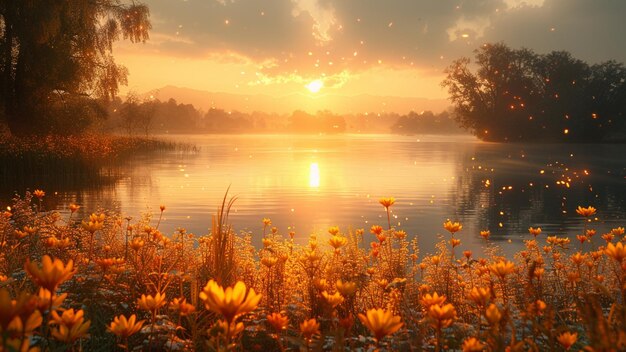 morning sun rays in the forest