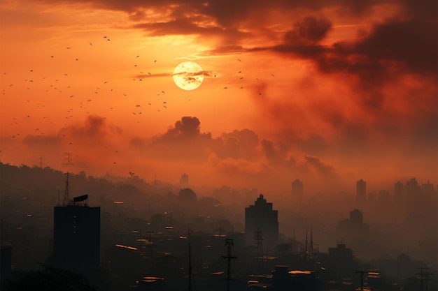 Morning sun tries to clear smog city