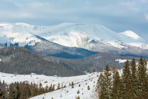 Morning winter mountain ridge