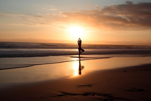 утренняя йога на пляже