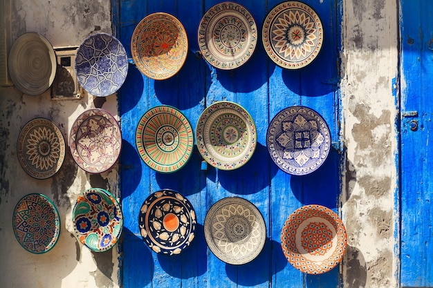 Photo moroccan ceramics plates