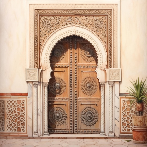 _モロッコの_ドア_伝統的_現実的_美しい_カラフル
