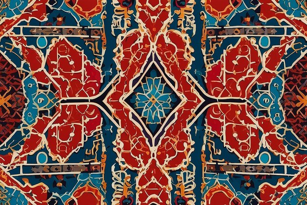 Moroccan Fassi Embroidery Abstract Geometric Pattern