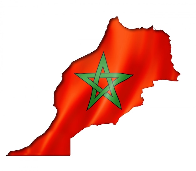 Moroccan flag map