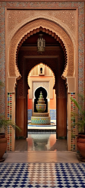 Photo moroccan inner yard