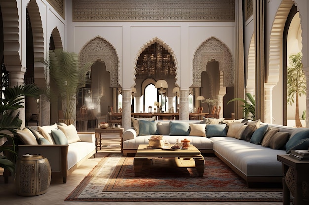 Moroccan Inspired Living Room Interior Design