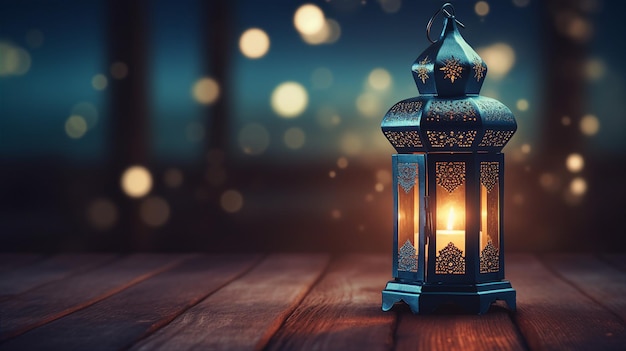 Moroccan lantern with candle Ramadan islamic background