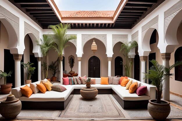 Moroccan Riad Courtyard Lounge Exotic Oasis Escape