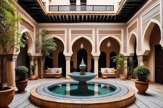 Photo moroccan riad courtyard