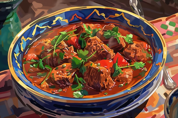 Moroccan Tajine Meat Stew Traditional Morocco Tagine Arabic Marqa Moroccan Lamb Tagine Food