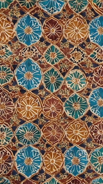 モロッコのタイルパターンの背景