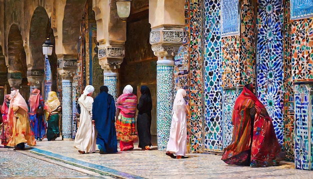moroccan women in traditional attire