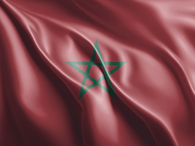 Morocco flag flutter and waving