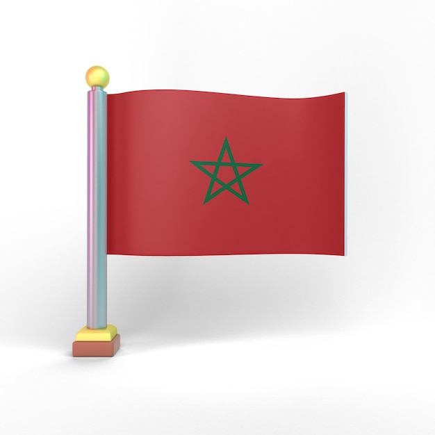 Morocco Flag Front Side With White Background