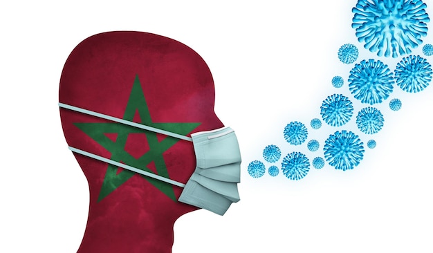 保護フェイスマスクdレンダリングを持つモロッコの医療従事者