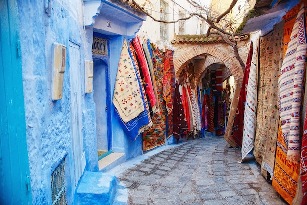 Foto il marocco è la città blu di chefchaouen