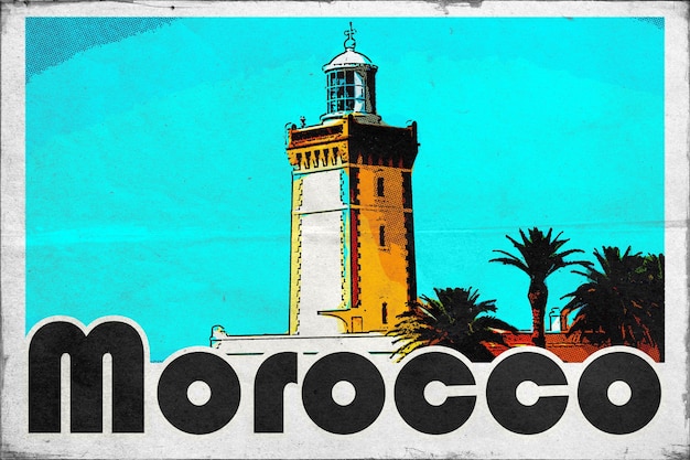 Photo morocco vintage travel postcard