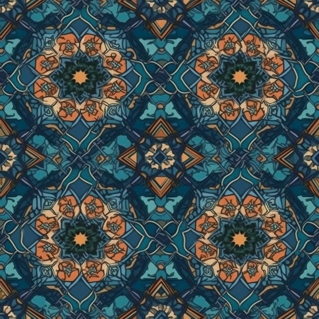 Morrocan seamless pattern tile created with generative AI