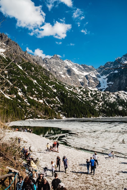 Morskie Oko Lake tatra gebergte Polen lentetijd