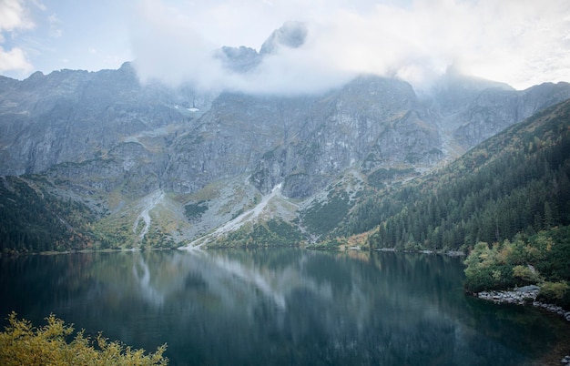 Morskie Oko-meer Oog van de Zee bij Tatra-gebergte in Polen