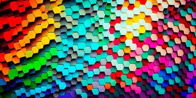 Mosaic Color Pattern with Blurred Background Generative AI