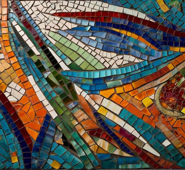a mosaic of colorful tiles