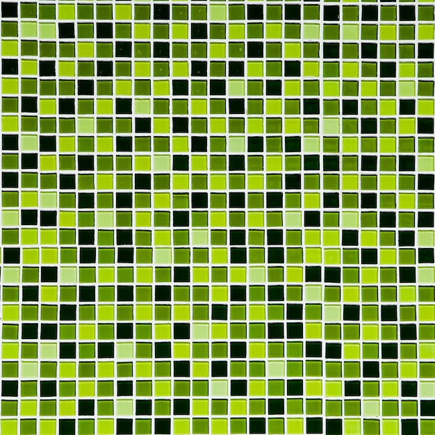 Mosaic green tile wall for background and texture