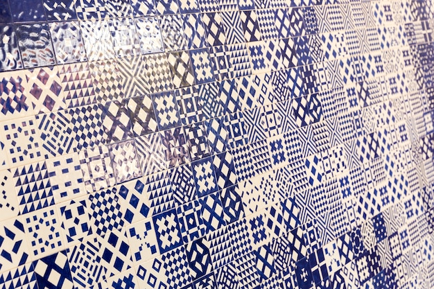 Mosaic pattern of ceramic tile. Angle view