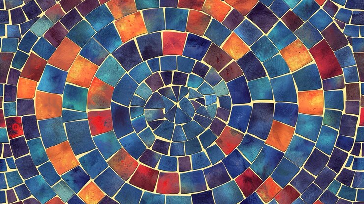 Photo mosaic pattern wallpaper