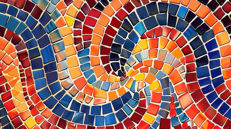 Photo mosaic pattern wallpaper