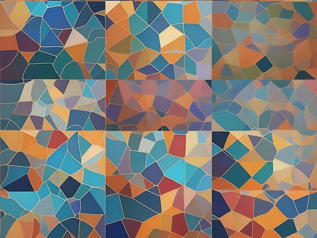 Mosaic patterns of geometric shapes