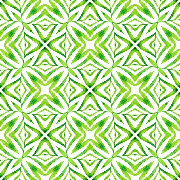 Photo mosaic seamless pattern. green classic boho chic summer design. hand drawn green mosaic seamless border. textile ready impressive print, swimwear fabric, wallpaper, wrapping.