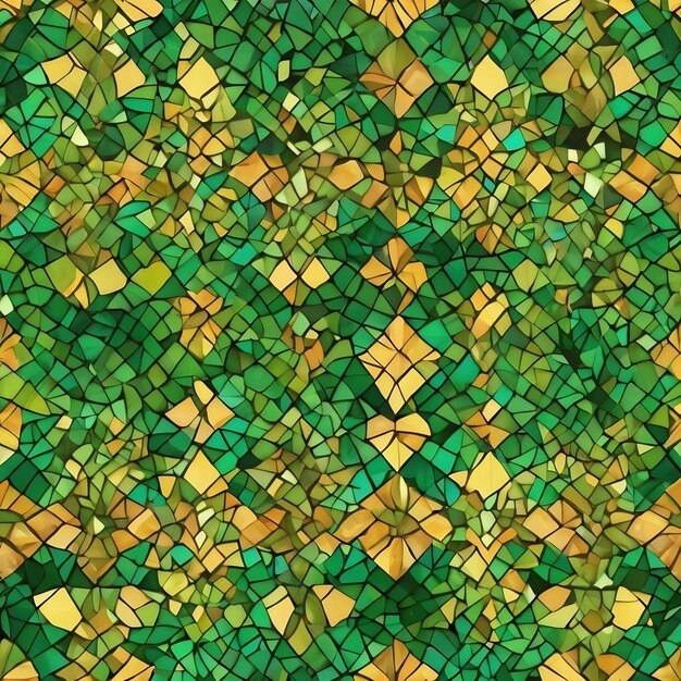 Mosaic seamless pattern green resplendent boho